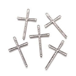 Gunmetal Tibetan Style Alloy Cross Large Pendants, Lead Free, Nickel Free and Cadmium Free, Gunmetal, 61.5x36.5x2mm, Hole: 2mm