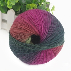 Разноцветный Шерстяная нить градиентного цвета, секционная окрашенная исландская шерстяная нить, мягкий и теплый, для шали-шарфа ручной вязки, красочный, 2 мм