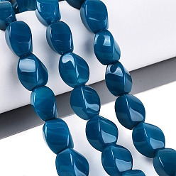 Стально-синий Нити окрашенных и нагретых бусин из натурального агата, твист, стальной синий, 13.5~15x11~13x11~13 мм, отверстие : 1~1.2 мм, около 28 шт / нитка, 15.35~15.55 дюйм (39~39.5 см)