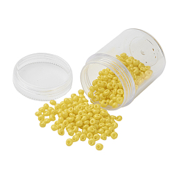 Желтый Непрозрачные стекла бисер, бахрома слезинка бусины, желтые, 4~5x3 мм, отверстие : 1 мм