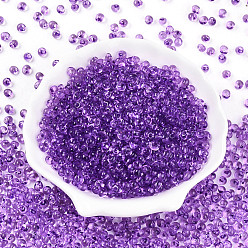 Сине-фиолетовый 3/0 стеклянная бахрома с краской для выпечки, слеза, синий фиолетовый, 5x4~4.5x3.5~4 мм, отверстие : 1 мм, Около 4500 шт / фунт