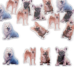 Dog 12Pcs 4 Styles Printed Acrylic Pendants, Dog, 40x25~37x3mm, Hole: 2mm, 3pcs/style