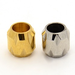 Mixed Color Stainless Steel Beads, Large Hole Column Beads, Mixed Color, 10x10mm, Hole: 6mm