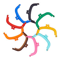 Mixed Color Plastic Purse Frame Handle for Bag Sewing Craft Tailor Sewer, Mixed Color, 50x85x12mm, Hole: 1.5mm, 9pcs/set