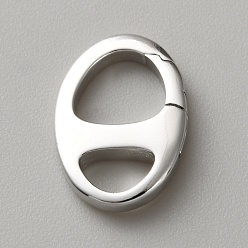 Платина Латунные пружинные кольца, овальные, платина, 16x11x2.5 мм, отверстие : 6.3x3.7 мм