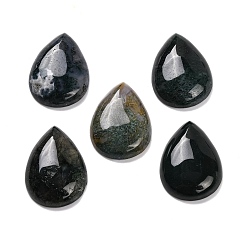 Мосс Агат Природные моховой агат кабошонов, слеза, 29.5~30x21~22x6~6.5 мм