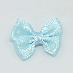 Голубой Аксессуары-бантики для волос, из ткани, ленты , тканевого материала в полька точек дизайна, подходят к платью & аксессуарам для волос , голубой, шириной около 17~18 мм, 24 мм длиной