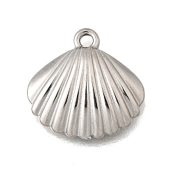Shell Shape Серия «Океан» 304 подвески из нержавеющей стали, анти-тускнение, формы раковины, 12.5x13x2.5 мм, отверстие : 1.2 мм