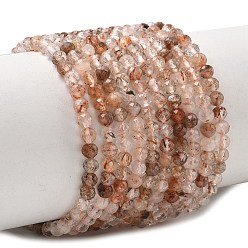 Rutilated Quartz Natural Copper Rutilated Quartz Beads Strands, Faceted, Round, 3.5mm, Hole: 0.6mm, about 112pcs/strand, 15.55''(39.5cm)