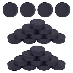 Black Rubber Sheets, Flat Round, for Keychains, Black, 36.5x13.5mm
