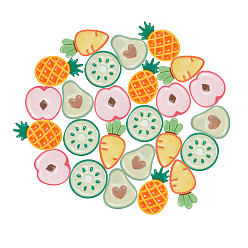 (52) Непрозрачная лаванда Смола декодирует кабошоны, имитация еды, без отверстия , фрукты, разноцветные, 25 шт / пакет