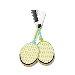 Желтый Акриловые подвески, спортивные темы, желтые, 48.5x27.5x2 мм, отверстие : 1.6 мм