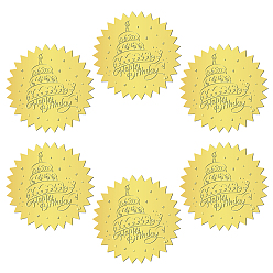 Food 12 листы самоклеящиеся наклейки с тиснением золотой фольгой, круглые точки медаль декоративные наклейки для печати конверта карты, питание, размер: около 165x211 mm, наклейки: 50 мм, 12 листов / комплект