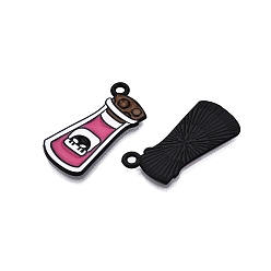 Bottle Подвески из эмалевого сплава с распылением на тему Хэллоуина, без кадмия, без никеля и без свинца, яд, 24x11.5x1 мм, отверстие : 1.6 мм