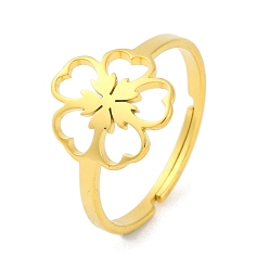 Цветок 201 регулируемое кольцо из нержавеющей стали для женщин, футбол/цветок/кошка/сердце/собака, цветок, 12.5 мм, внутренний диаметр: 18 мм