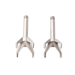 Нержавеющая Сталь Цвет 304 Выводы серьги из нержавеющей стали шпилька, цвет нержавеющей стали, лоток : 5 мм, 11x5.5 мм, штифты : 1.2x7 мм