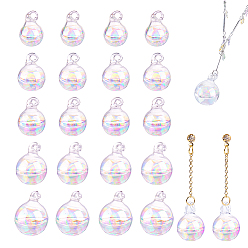 Прозрачный 20 шт. 5 стили подвески-бутылки из боросиликатного стекла, круглые, мини-бутылка желаний, прозрачные, 21~32x14~24.5 мм, отверстие : 2~2.5 мм, 4 шт / стиль