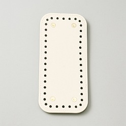 Rectangle PU Leather Knitting Crochet Bags Nail Bottom Shaper Pad, with Alloy Nail, for Bag Bottom Accessories, Rectangle Pattern, 18x8.2x0.8cm, Hole: 4mm