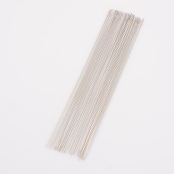 Stainless Steel Color Steel Beading Needles, Stainless Steel Color, 150x1.2mm, about 50pcs/bag