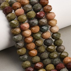 Gris Ardoise Foncé Rangs de perles de jade blanc naturel teintées et facettées, rondelle, gris ardoise foncé, 9.5~10x7.5~8.5mm, Trou: 1mm, Environ 47~50 pcs/chapelet, 14.76~15.16'' (37.5~38.5 cm)
