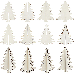 Рождественская елка 4 стили рождественской тематики необработанные деревянные массивные декоративные элементы, товары для украшения дома, papayawhip, рождественская елка, 72~75x72~75x95 мм