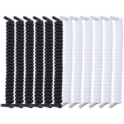 (52) Непрозрачная лаванда 6 пар 2 цветов полиэстер, вьющиеся, без завязок, весенние шнурки, разноцветные, 124x19x13 мм, 3 пары / цвет