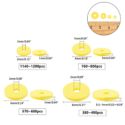 Amarillo Abalorios de la arcilla de polímero hechos a mano, disco / plano y redondo, perlas heishi, amarillo, 11x7x3 cm, sobre 2850~3000 unidades / caja