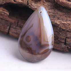 Халцедон Натуральный халцедоновые подвески, слеза, слеза, 40x25x6 мм