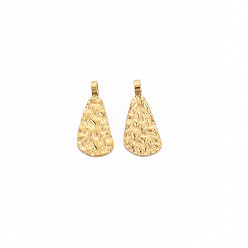 Настоящее золото 14K Ионное покрытие (ip) 304 брелоки из нержавеющей стали, слеза, реальный 14 k позолоченный, 12x5x0.5 мм, отверстие : 1.8 мм