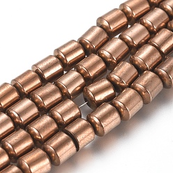 с Покрытием Меди Магнитные гематит синтетические нити бисер, вакуумное покрытие pvd, колонка, с медным покрытием, 4x5 мм, отверстие : 1 мм, около 85 шт / нитка, 15.94 дюйм (40.5 см)