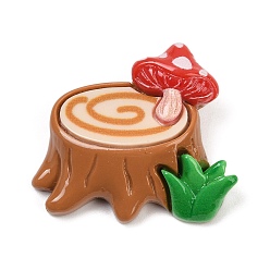 Другие Тема "урожай на ура" непрозрачные смоляные кабошоны, пень, 25.5x29.5x10 мм