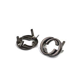 Bronze Boucles décoratives en alliage de zinc, pour la fabrication de sacs, lettre double c, gris anthracite, 2.5x3 cm