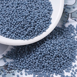 (RR2038) Матовый Непрозрачный Светлый Джинсовый Блеск Миюки круглые бусины рокайль, японский бисер, 11/0, (rr 2038) матовый непрозрачный светлый деним блеск, 2x1.3 мм, Отверстие : 0.8 мм , около 5500 шт / 50 г