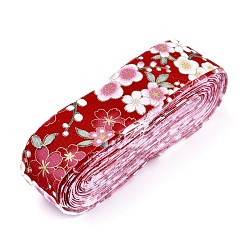 Красный Японское кимоно с цветочной хлопковой лентой, одного печататься, для бант для волос своими руками, головной убор, отделка ручной работы, красные, 1-1/8 дюйм (30 мм), о 10yards / рулон (9.14 м / рулон)