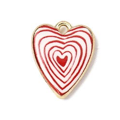 Сердце Печатные подвески сплава, сердце прелести, долговечный, стойки покрытие, золотые, сердце, 20x15x4 мм, отверстие : 1.6 мм
