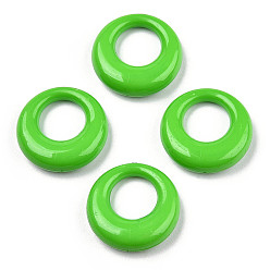 Lime Green Opaque Acrylic Pendants, Ring, Lime Green, 25x7.5mm, Hole: 12.5mm, about 260pcs/500g