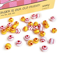 Tennis Акриловые бусины, ремесло бусы, спортивные мячи, большой теннис, 11.6x11.5 мм, отверстие : 3.9 мм, 581 шт / 500 г