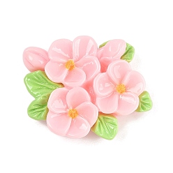 Pink Непрозрачные кабошоны из смолы, цветок, розовые, 28.5x34.5x8.5 мм