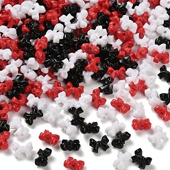 (123L) Белый крем непрозрачный блеск Непрозрачные акриловые бусины, бантом, огнеупорный кирпич, 7.5x10x5.5 мм, отверстие : 1.6 мм, 2631 шт / 500 г