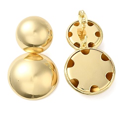 Золотой Латунные серьги-гвоздики для женщин, плоско-круглые, без кадмия и без свинца, золотые, 41x24 мм