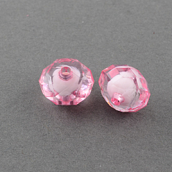 Mixed Color Transparent Acrylic Beads, Bead in Bead, Faceted, Rondelle, Mixed Color, 8x6mm, Hole: 2mm, about 2700pcs/500g