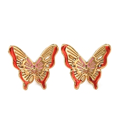 Красный 304 подвески из нержавеющей стали, с эмалью, ионное покрытие (ip), реальный 18 k позолоченный, бабочки прелести, красные, 14x15.5x6.5 мм, отверстие : 2 мм