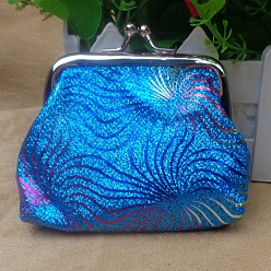 Синий Сумочка для куклы из трапециевидной ткани, с железным каркасом для сумочки и пудрой с блестками, принадлежности для американских кукол, синие, 70x90 мм