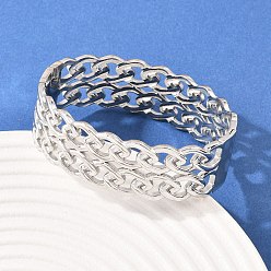 Нержавеющая Сталь Цвет 304 браслеты из нержавеющей стали для женщин, цвет нержавеющей стали, внутренний диаметр: 2-3/8x1-7/8 дюйм (6x4.9 см)