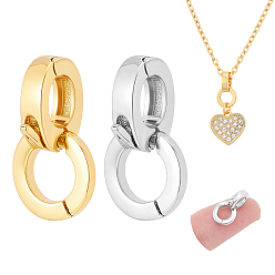 Платиновый & Золотой 2 шт. 2 цвета 925 застежки из стерлингового серебра, платиной и золотом, 15x8x6 мм, 1 шт / цвет