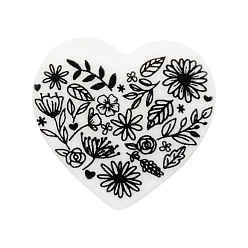 Цветок Экологически чистые силиконовые фокальные бусины для пищевых продуктов в форме сердца, цветок, 26.1x27.9 мм