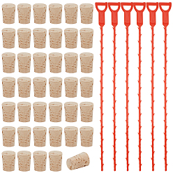 (52) Непрозрачная лаванда 200шт. пробковые пробки для бутылок, конус, 6шт. PP инструмент для очистки и удаления засоров в сливных трубах, разноцветные, 17x10.5~13 мм