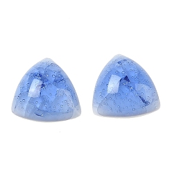 Bleu Cabochons de porcelaine manuels, triangle, bleu, 10.5x11x4.5~5mm