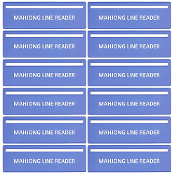 Сланцево-синий Правила пластикового маджонга для чтения, поиск линий маджонга, прямоугольные, синевато-серый, 156x50x0.2 мм