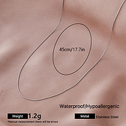 Couleur Acier Inoxydable Colliers à maillons Boston en acier inoxydable style vintage pour femmes, sans ternissement, couleur inox, 304 pouce (17.72 cm)